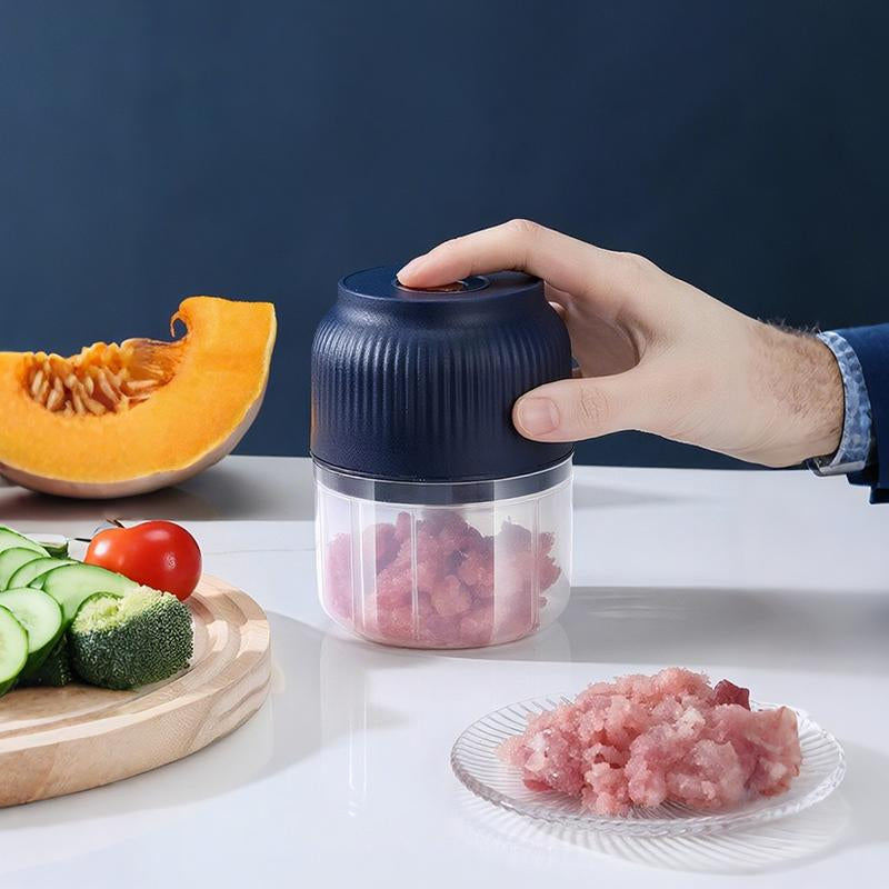 Electric Garlic Chopper,Mini Portable Veggie Chopper,300Ml Garlic Grinder Masher Onion Chopper, Blender to Vegetable, Cordless Food Processor for Ginger, Chili, Fruit, Meat, Spices, Beans, Etc